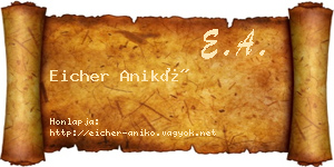 Eicher Anikó névjegykártya